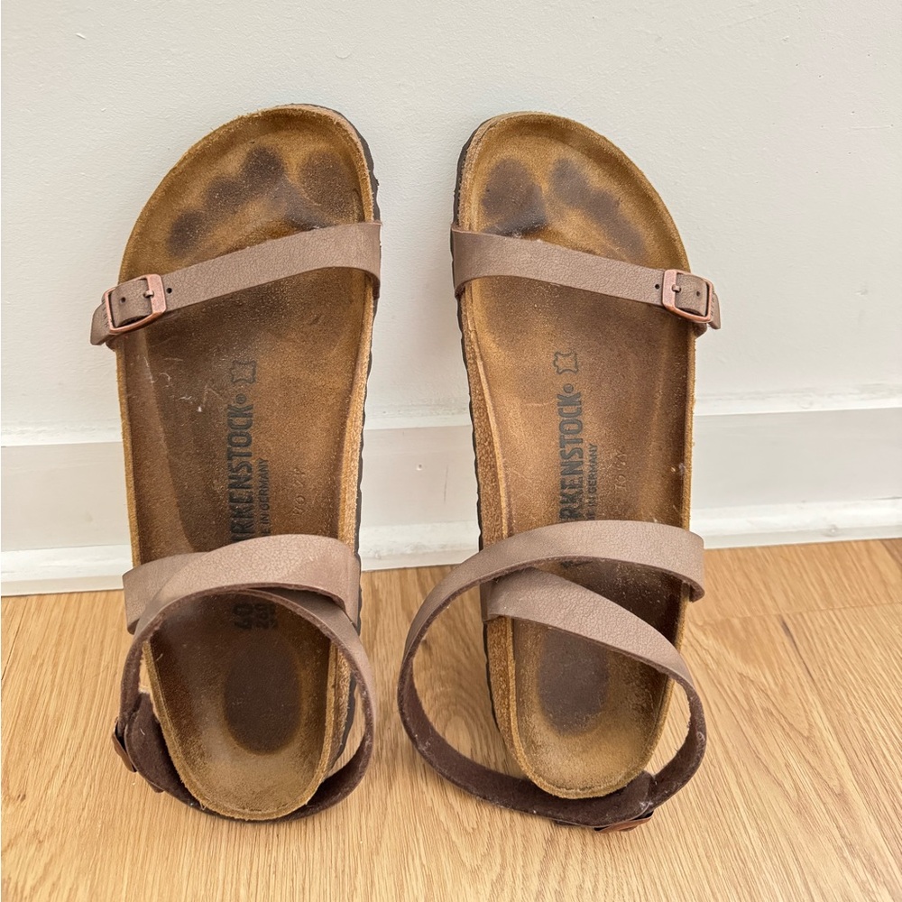 Birkenstock Brown Sandals with Cork Footbed and Adjustable Straps